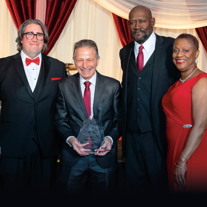 From left: Jim Andrews, President and CEO, Deborah Heart and Lung Center and Deborah Hospital Foundation; Joseph Chirichella, President Emeritus of Deborah Heart and Lung Center and Deborah Hospital Foundation; Lem Burnham, Ph.D, Chairman of the Board of Trustees, Deborah Heart and Lung Center; Barbara George Johnson, Chair Emeritus of the Board of Trustees, Deborah Heart and Lung Center.