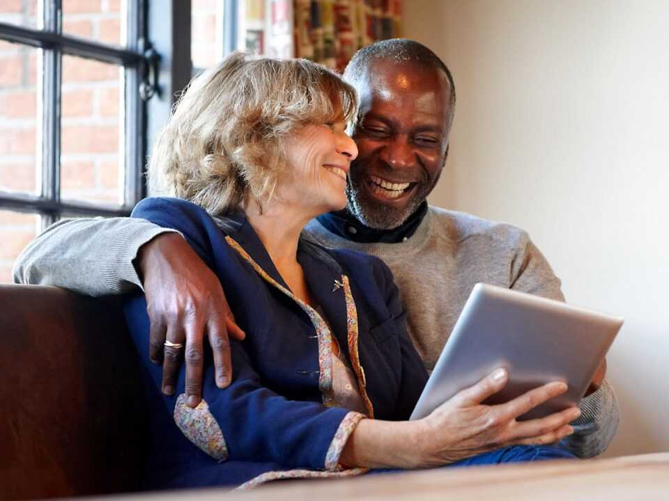 couple on tablet